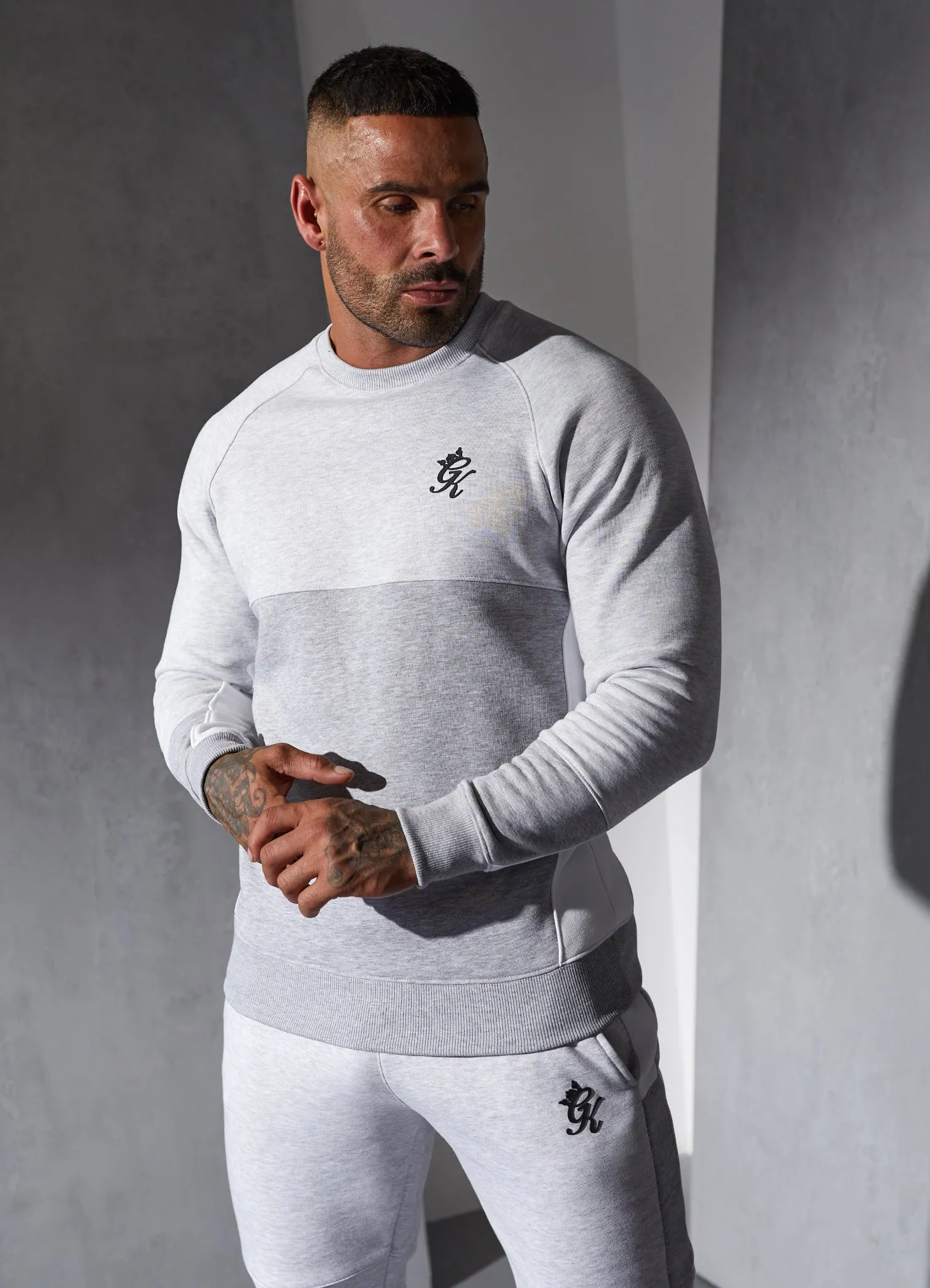 Gym King Minefield Crew - Snow Marl/White/Light Grey Marl