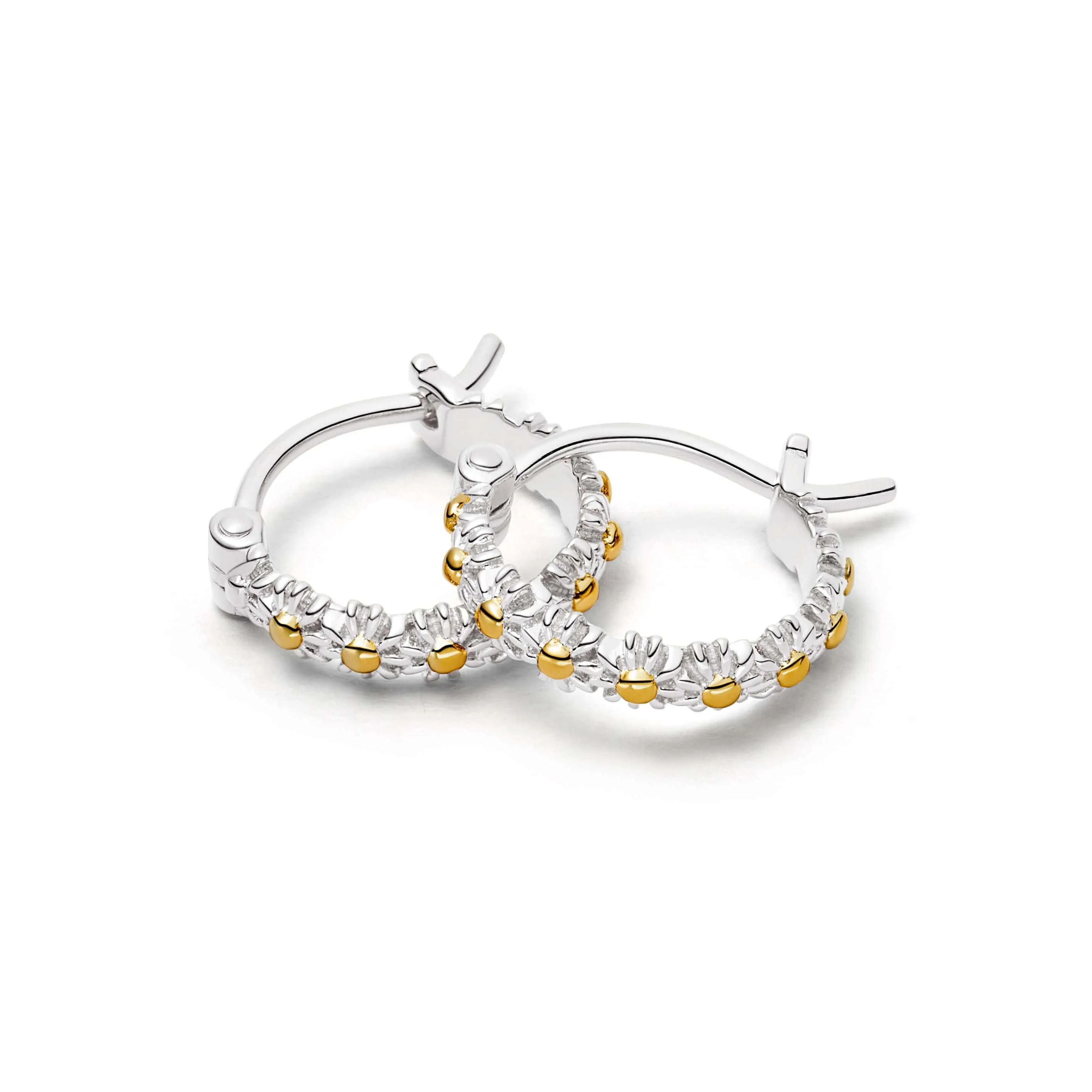 Iota Daisy Hoop Earrings Sterling Silver