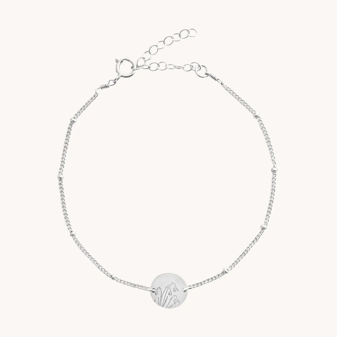 January Snowdrop Silver Birthflower Bracelet