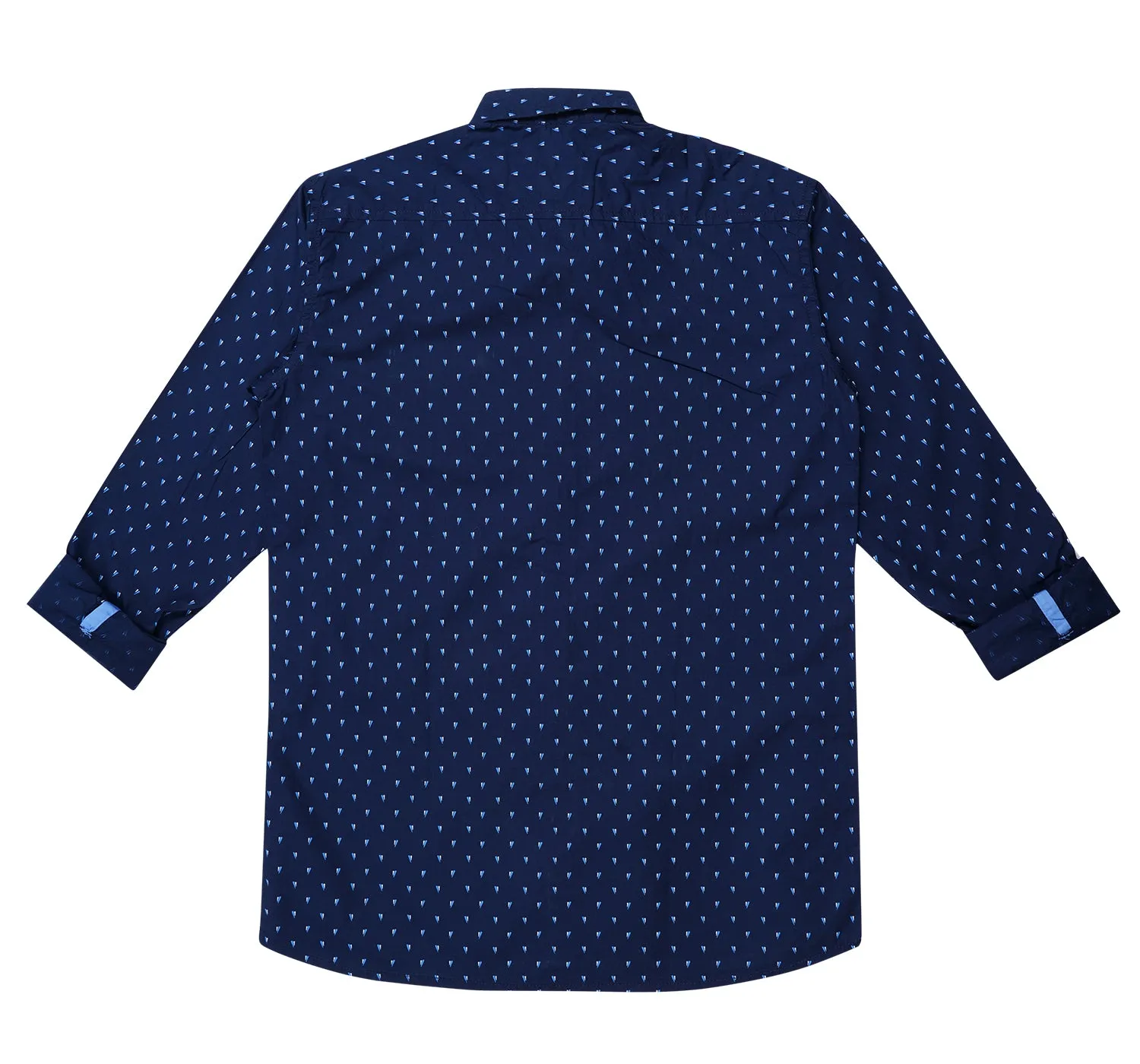 JDC Boy's Navy Printed Shirt