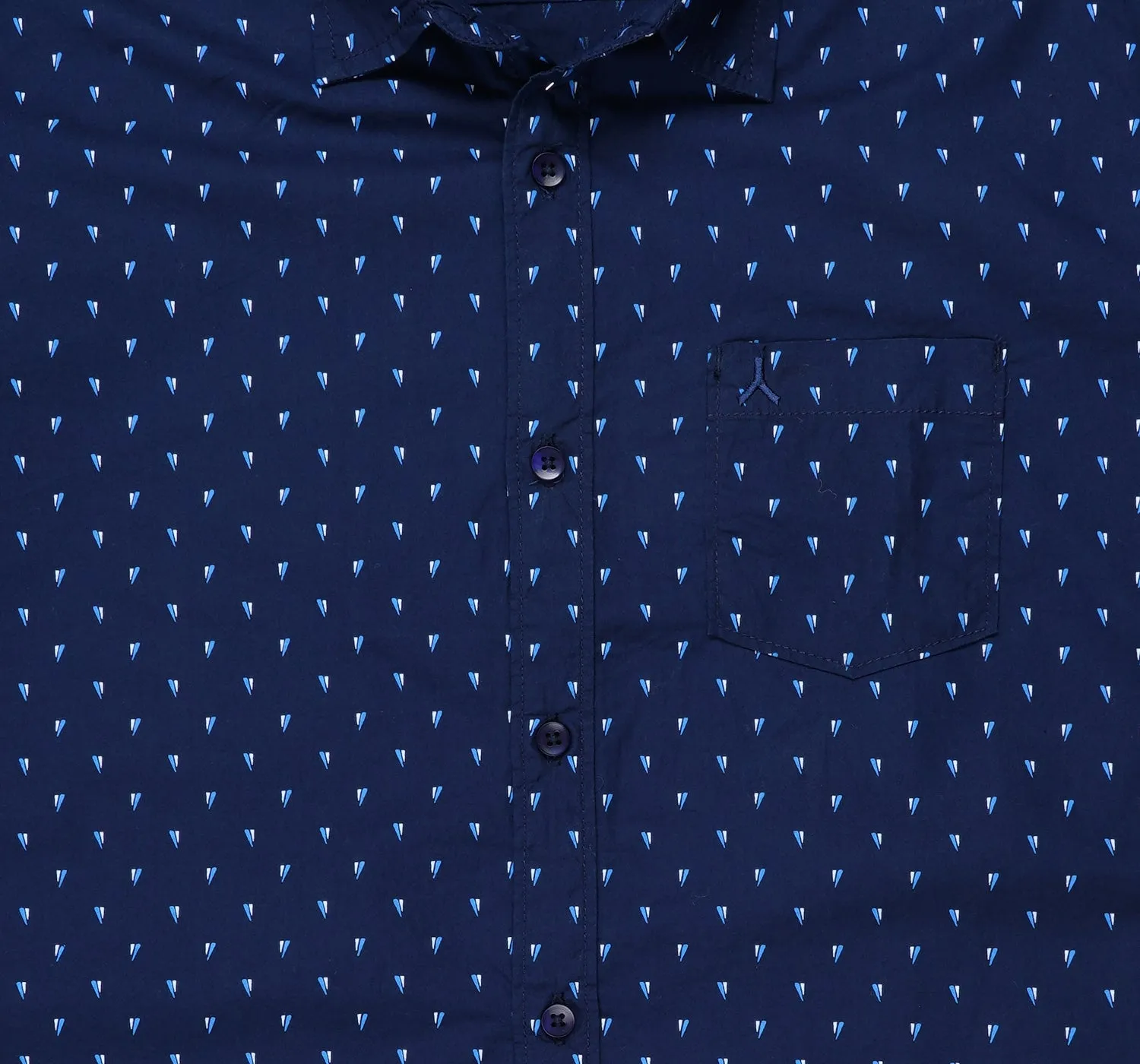 JDC Boy's Navy Printed Shirt