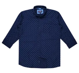 JDC Boy's Navy Printed Shirt