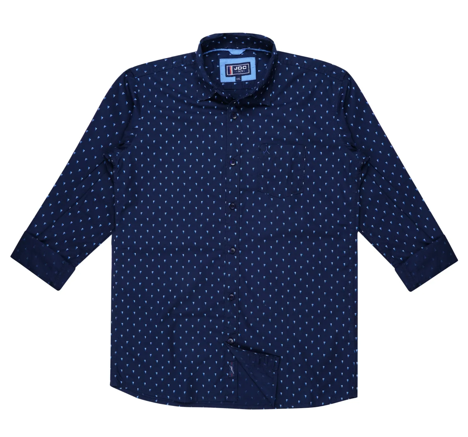 JDC Boy's Navy Printed Shirt