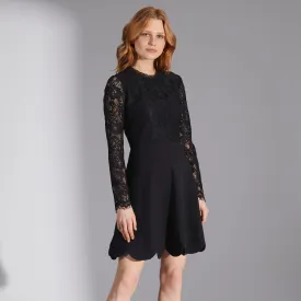 Laurian Dress Fit and Flare - Black Lace