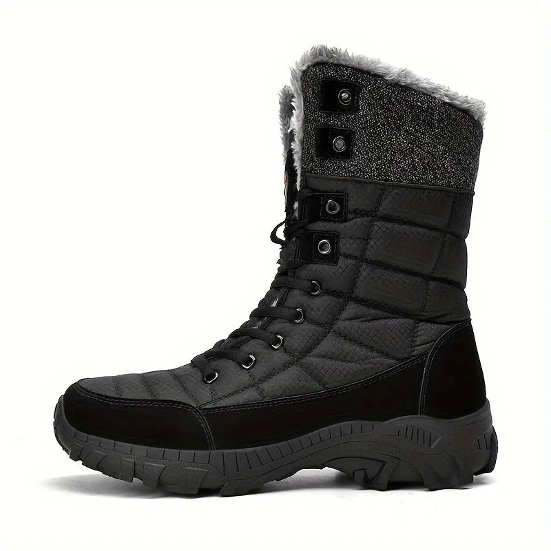 Men's oversized fashionable snow boots, winter warmth, plush cotton shoes, thickened men's boots, waterproof casual cotton boots