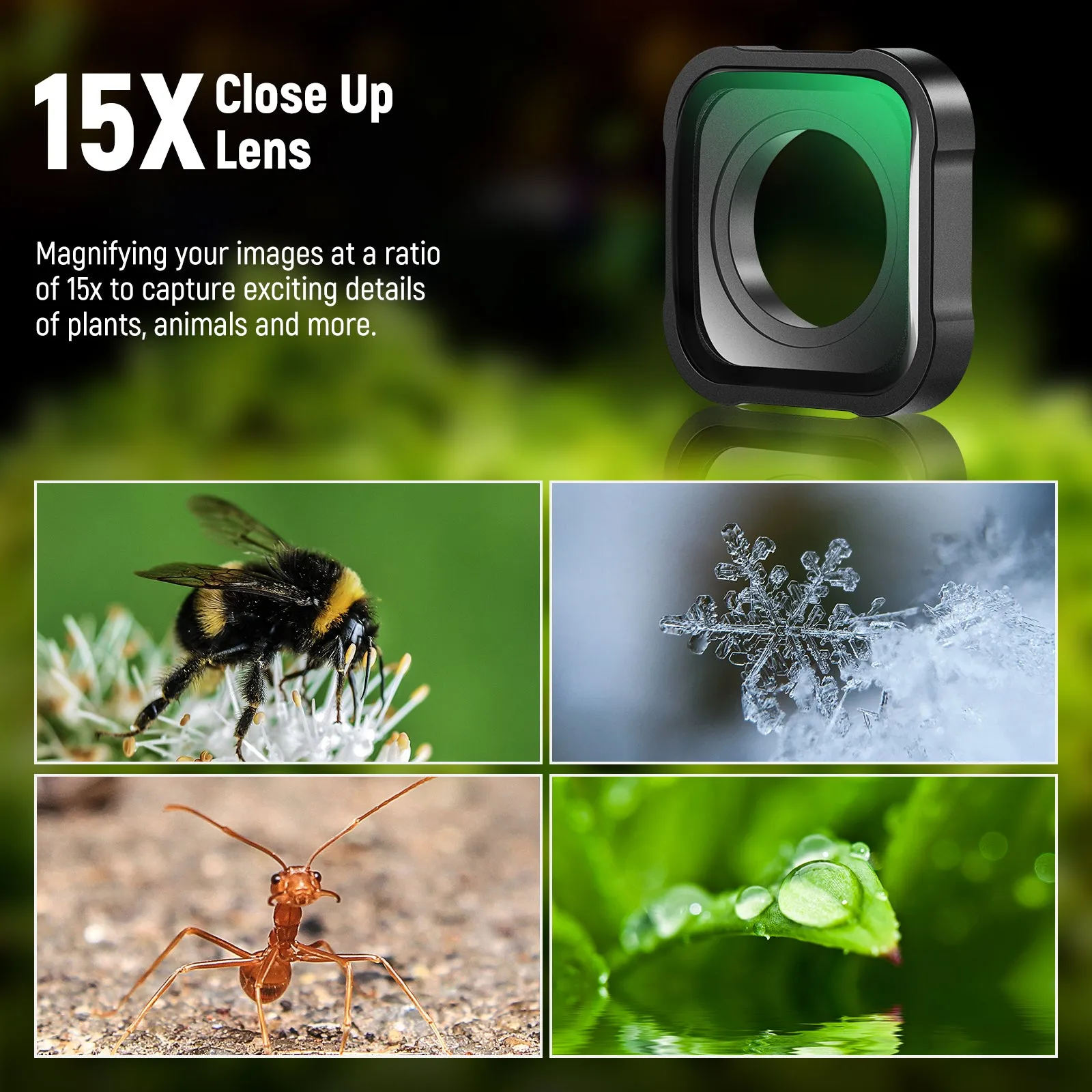 NEEWER LS-31 15X Macro Lens Compatible with GoPro Hero 9/10/11/12 Black