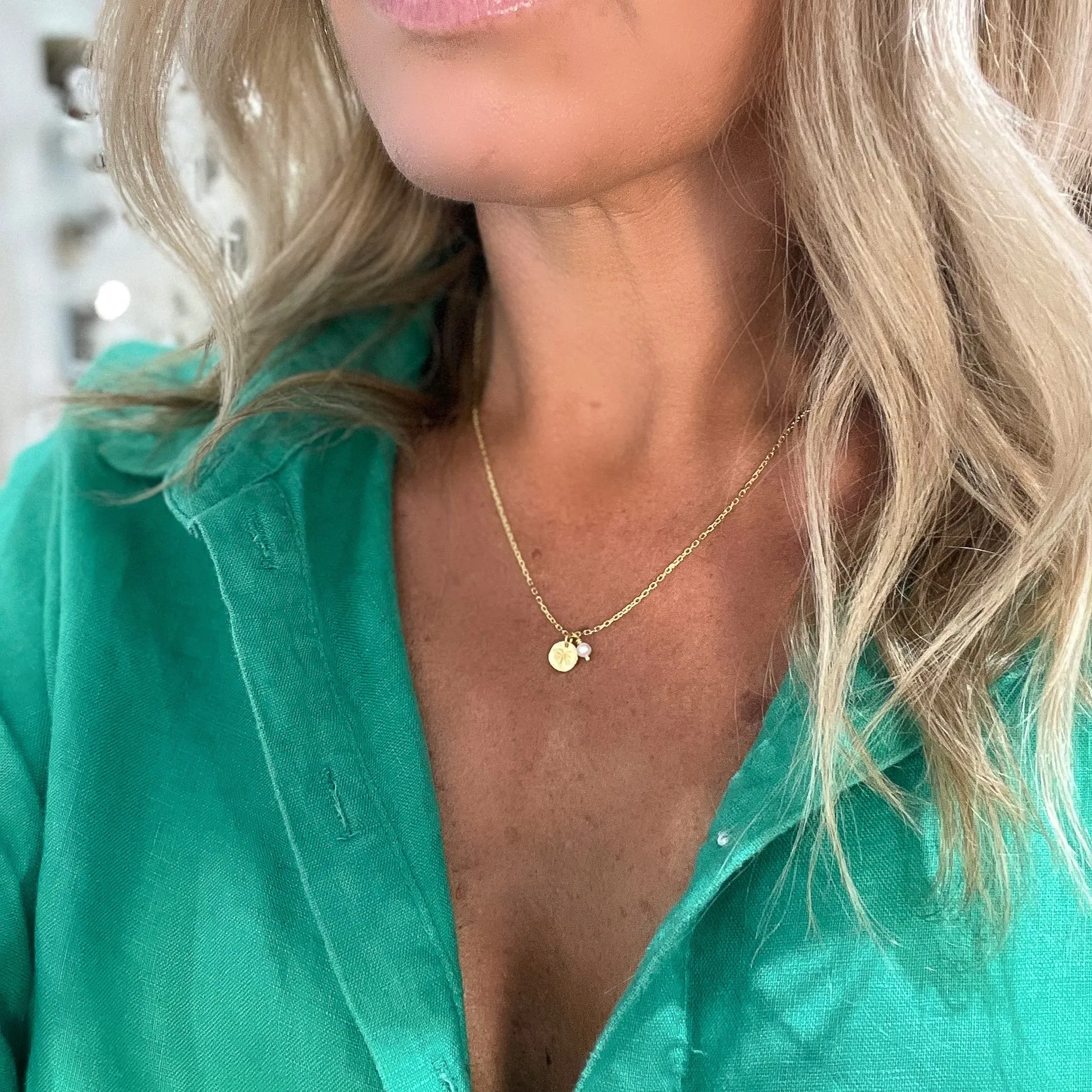 Palm Tree Dainty Necklace Gold