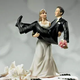 "To Have and to Hold" - Bride Holding Groom Figurine (Pack of 1)