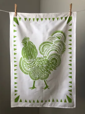 Rooster Tea Towel by Lulu Kitololo