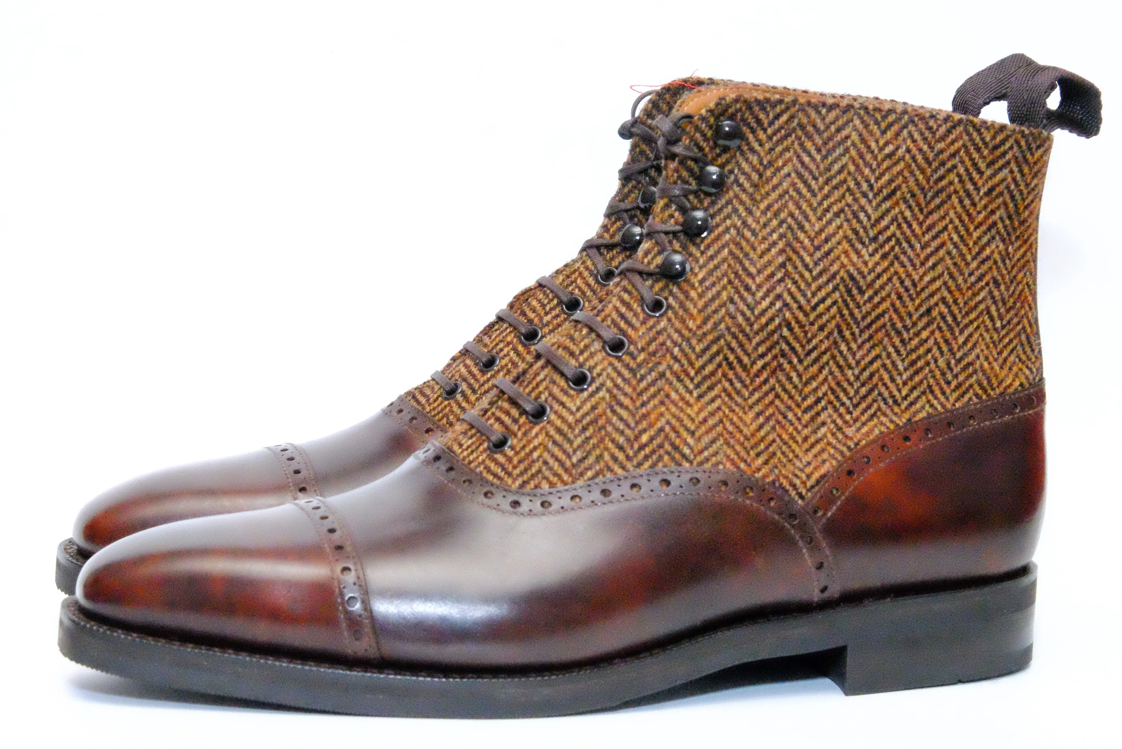 Seaview - MTO - Walnut Museum Calf / Gold Tweed - LPB Last - City Rubber Sole