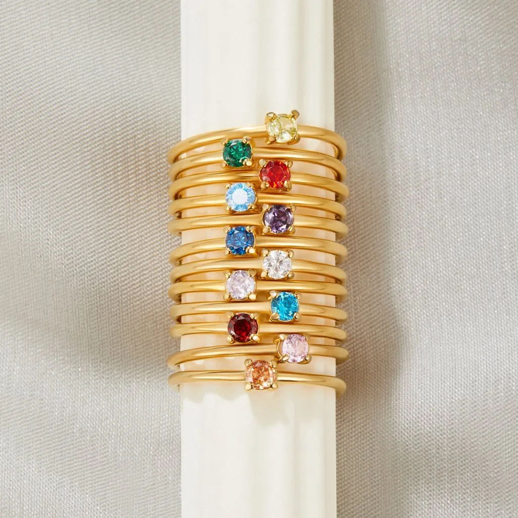 September Birthstone 18K Gold Ring