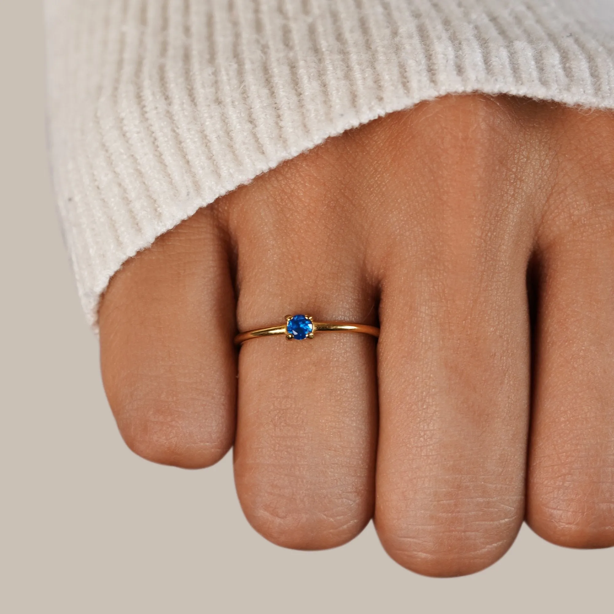 September Birthstone 18K Gold Ring