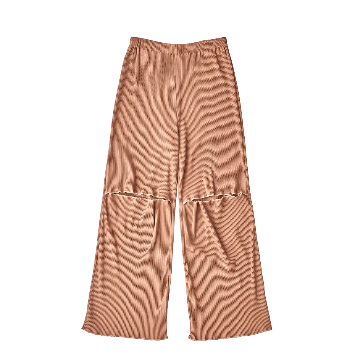 Slit knee pants / Brown