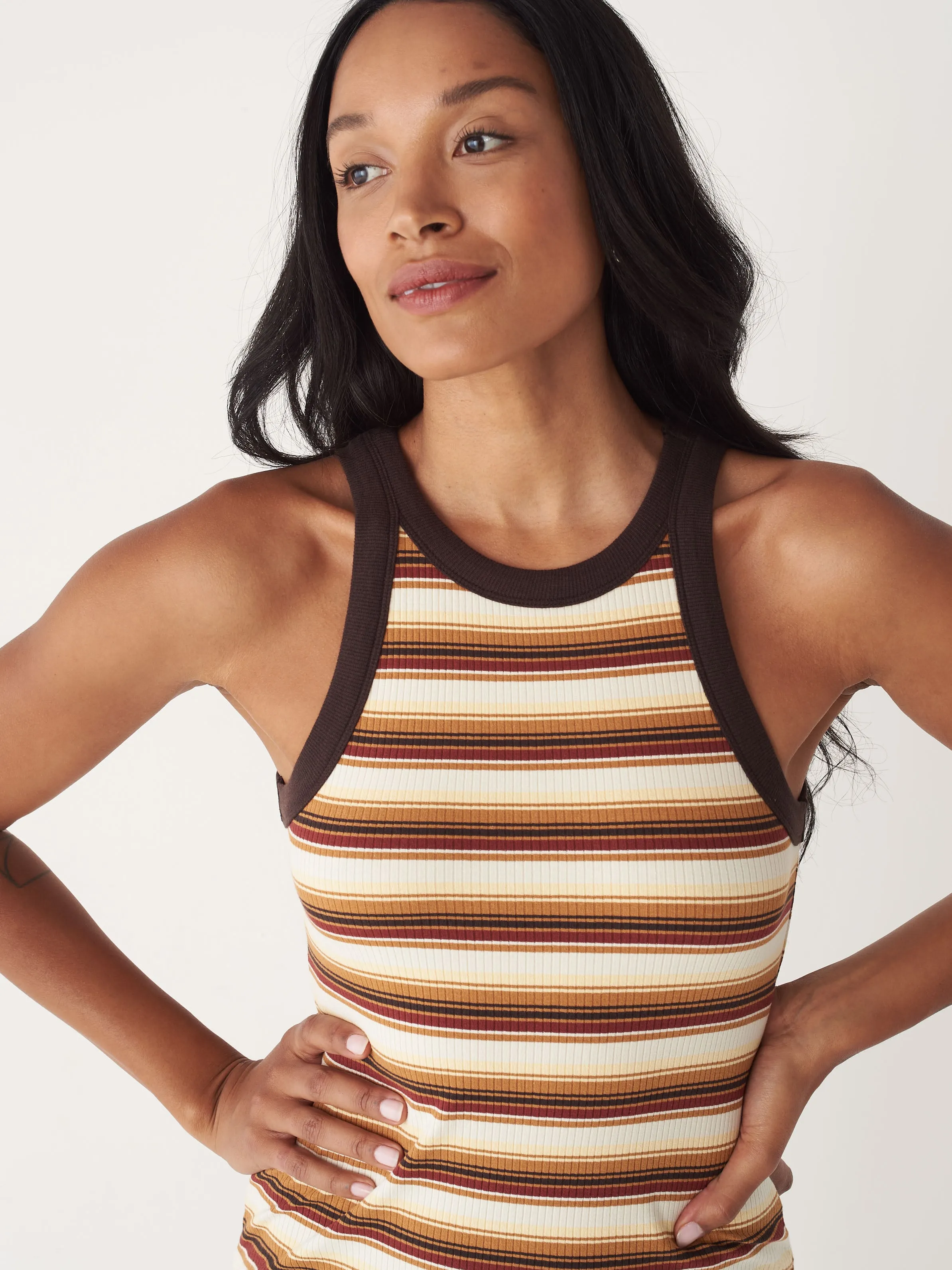 The Striped Tank Dress in Terra-Cotta