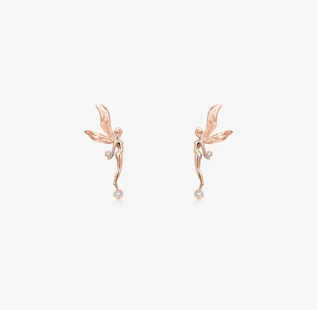 THIALH - DATURA • ASTRA - Diamond and 18K Rose Gold Earring (M Size)