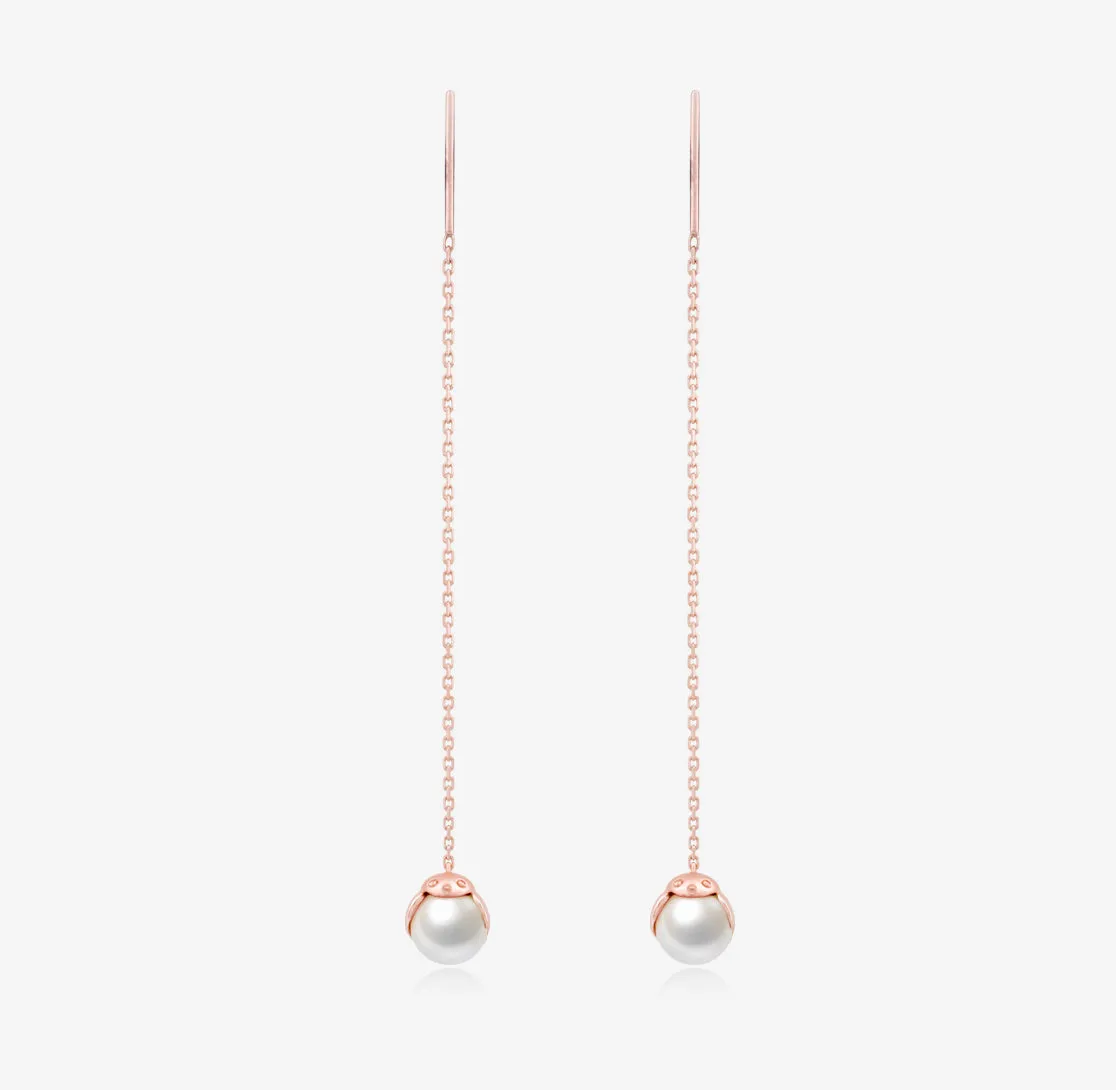 THIALH - ROBIN - Akoya Pearl 18K Rose Gold Earrings