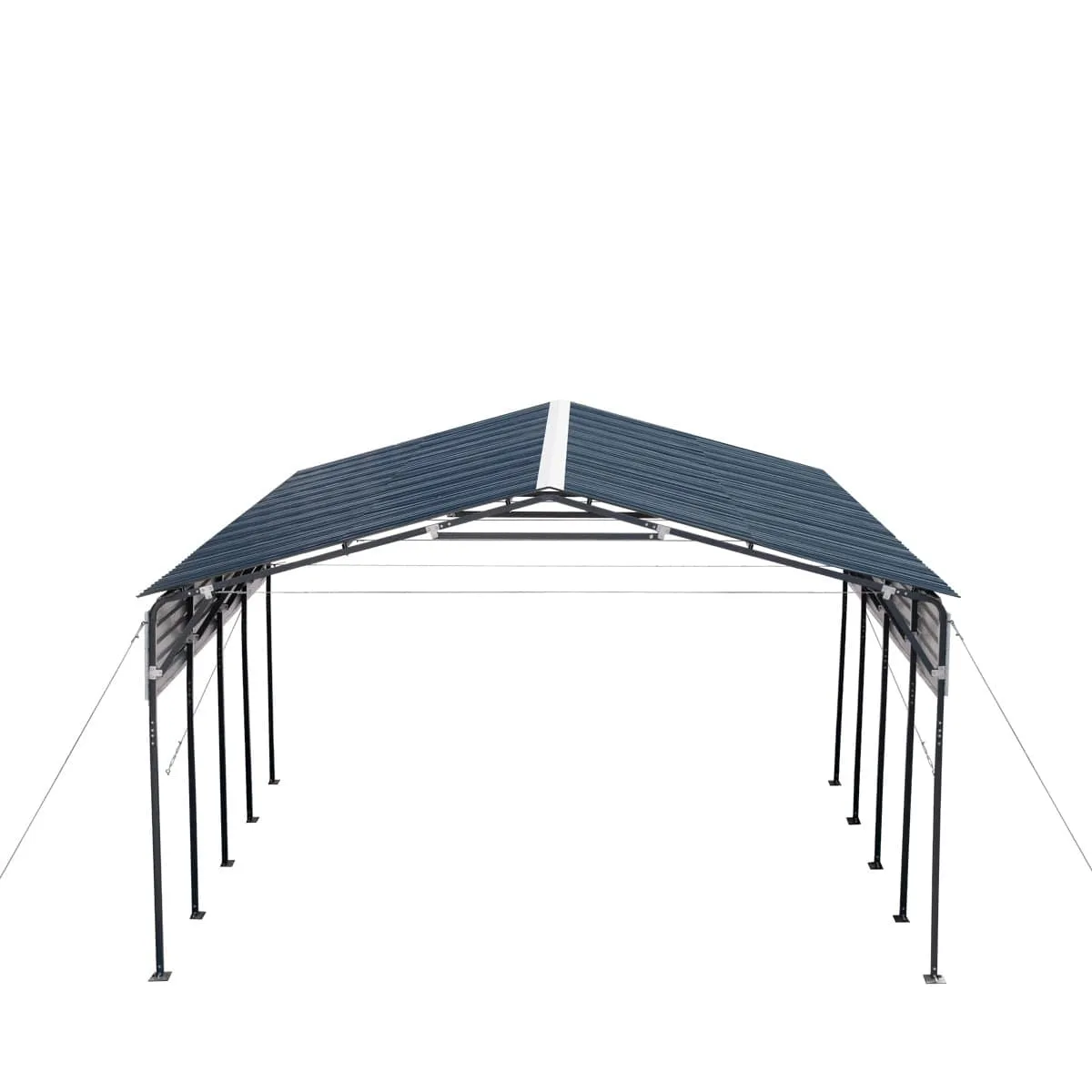 TMG Industrial 20’ x 20’ Metal Shed Carport, 10’ Open Sidewalls, 400 Sq-Ft, 27 GA Corrugated Panels, TMG-MSC2020