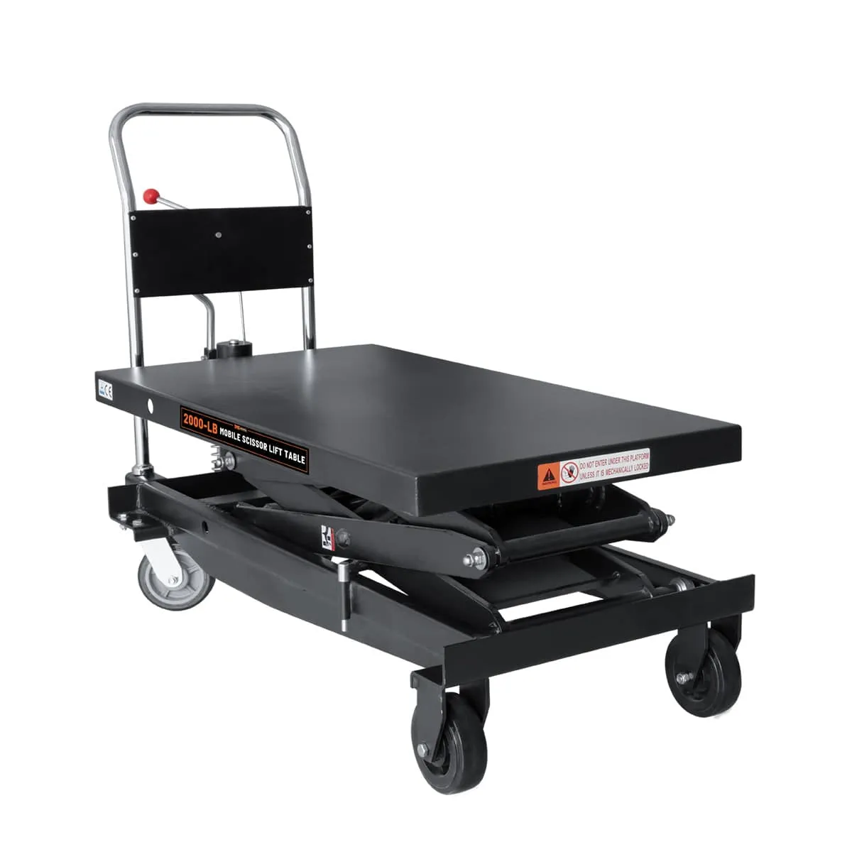 TMG Industrial 2200-lb Mobile Scissor Lift Table, 67” Lifting Height, Foot Pedal Operation, TMG-ALS10