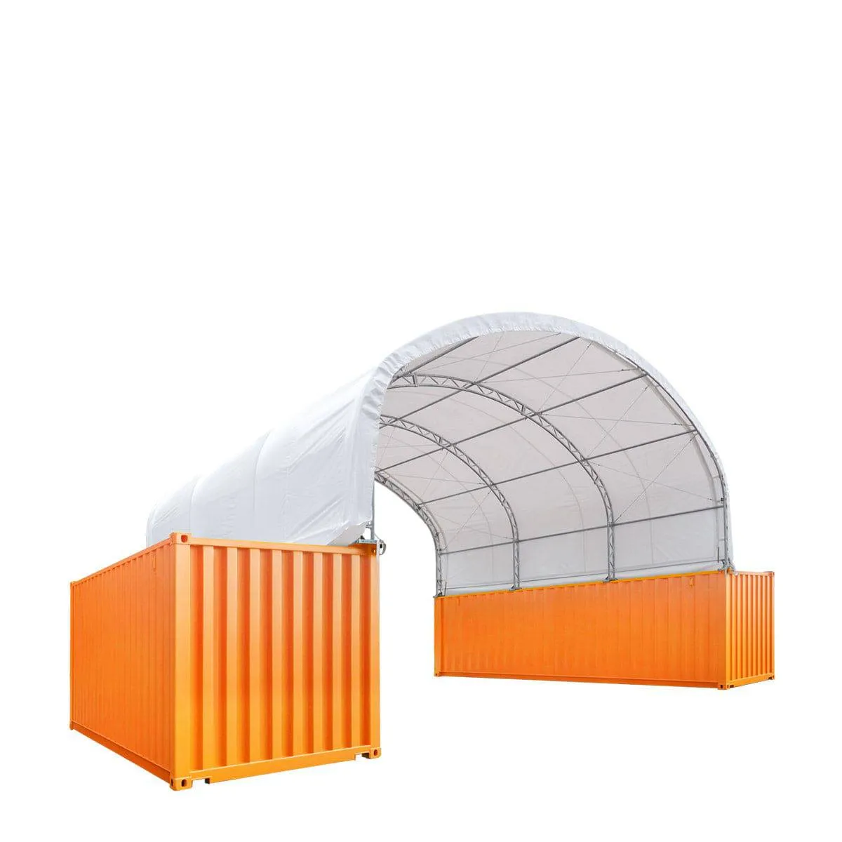 TMG Industrial 30' x 20' Dual Truss Container Shelter with Heavy Duty 17 oz PVC Cover, TMG-DT3020C