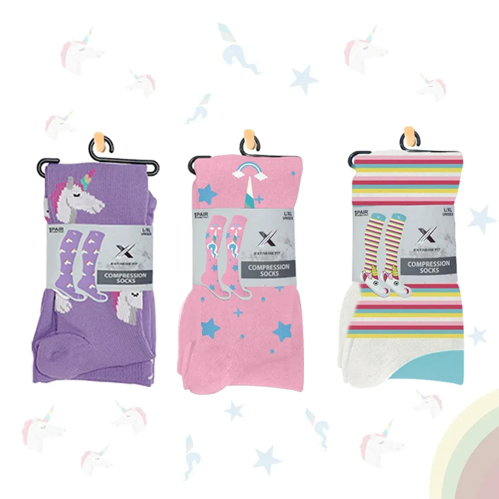 Unicorn Collection Compression Socks (3-Pairs)