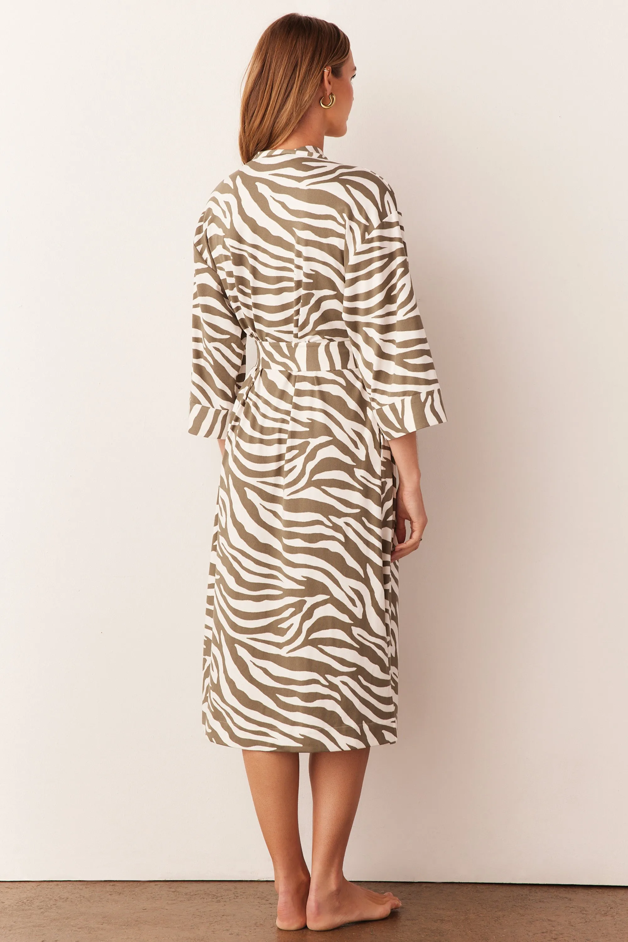 Vera Midi Robe | Sage Zebra