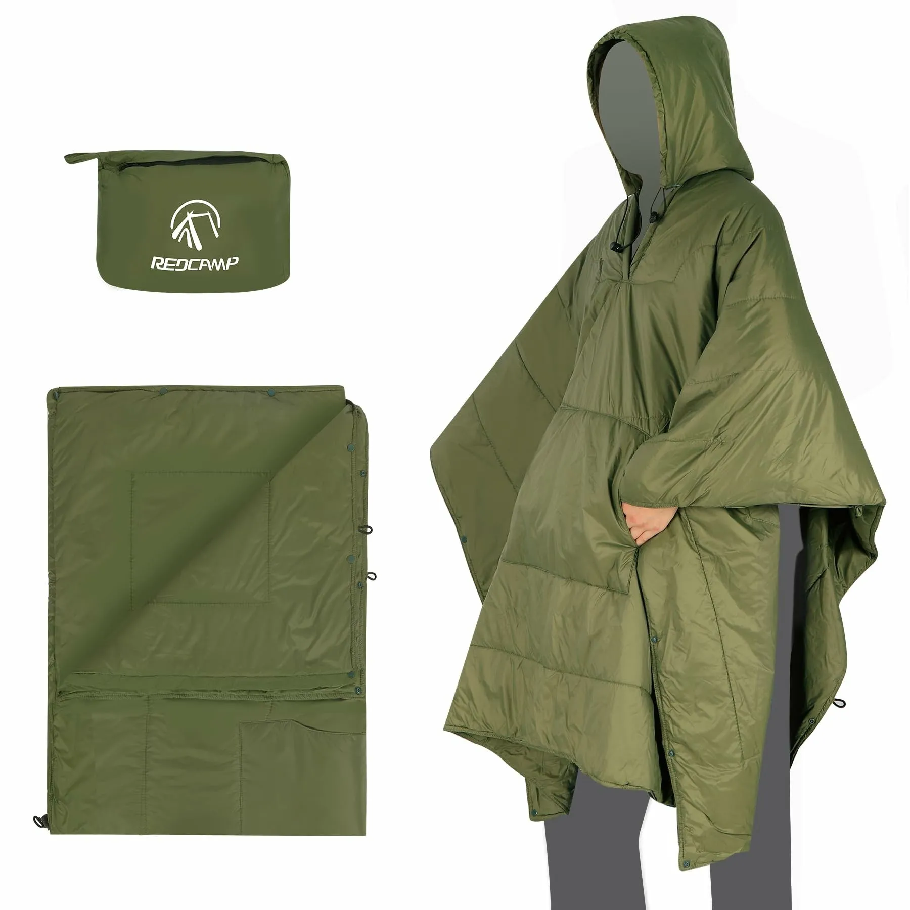 Wearable Waterproof Camping Blanket with Hood