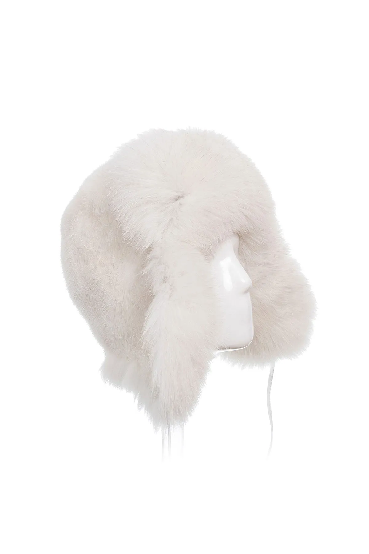 White Genuine Arctic Fox and Mink Fur Hat