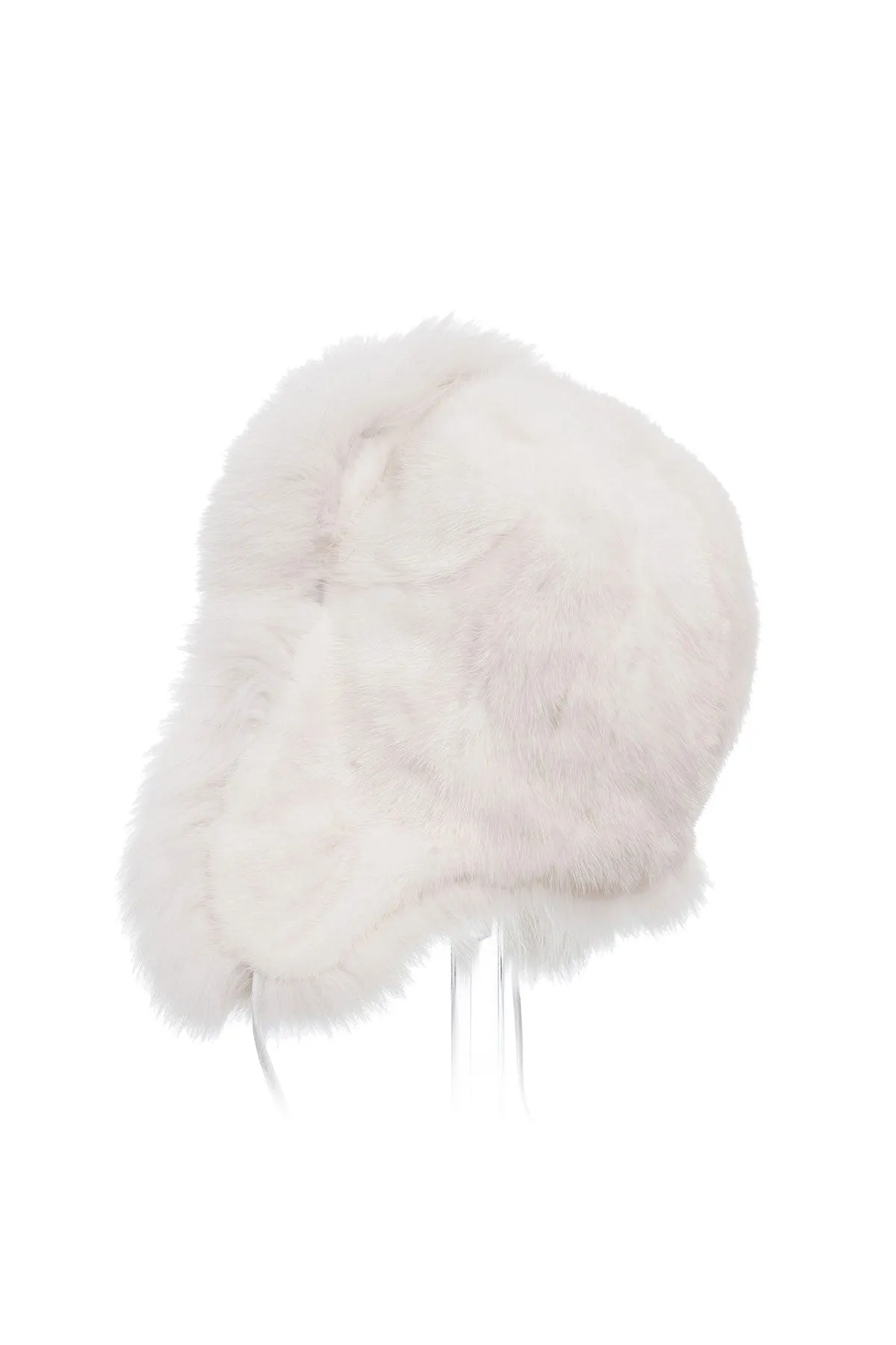 White Genuine Arctic Fox and Mink Fur Hat