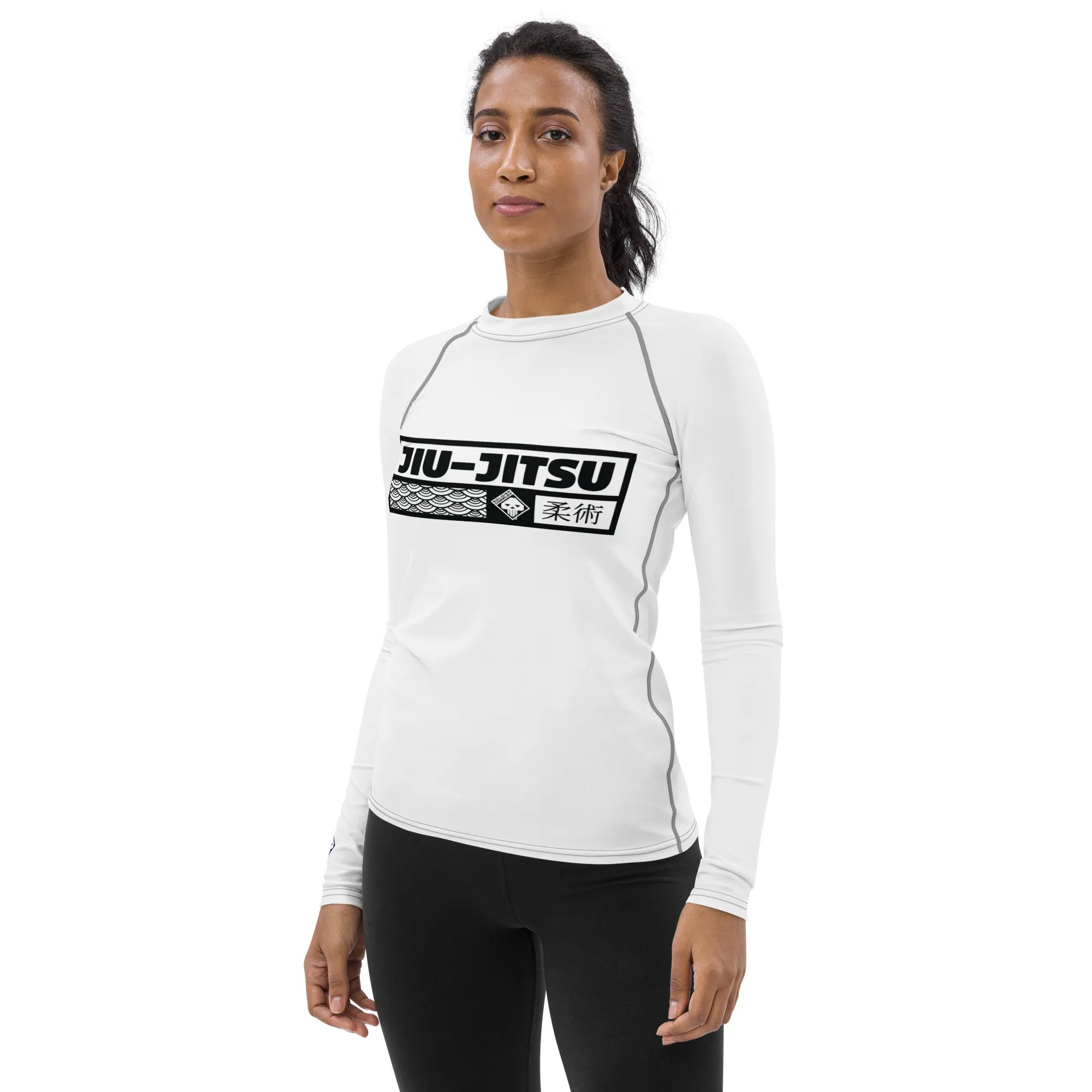 Womens Long Sleeve BJJ Rash Guard - Jiu-Jitsu 016 - Snow