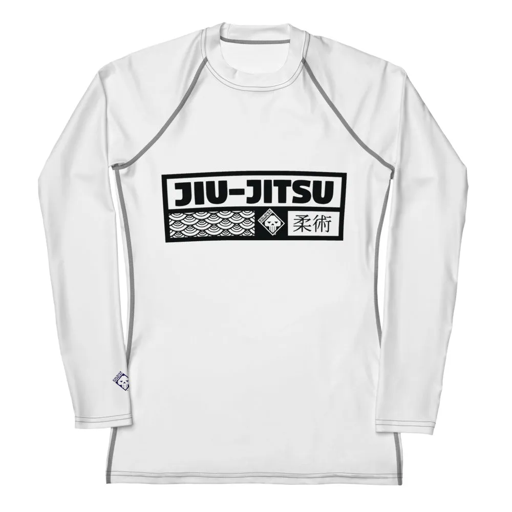 Womens Long Sleeve BJJ Rash Guard - Jiu-Jitsu 016 - Snow