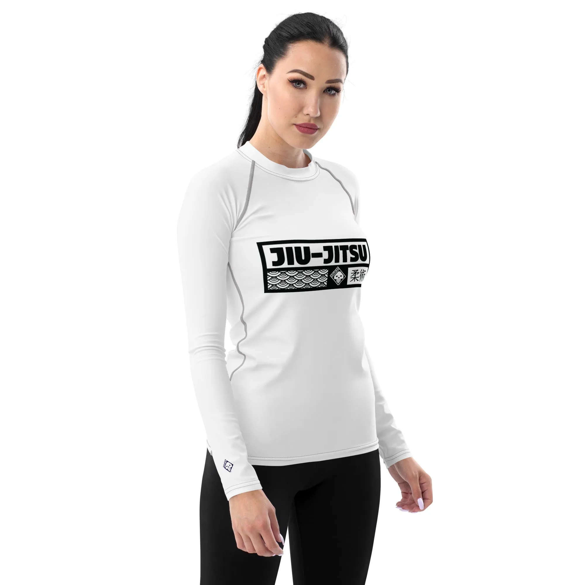 Womens Long Sleeve BJJ Rash Guard - Jiu-Jitsu 016 - Snow