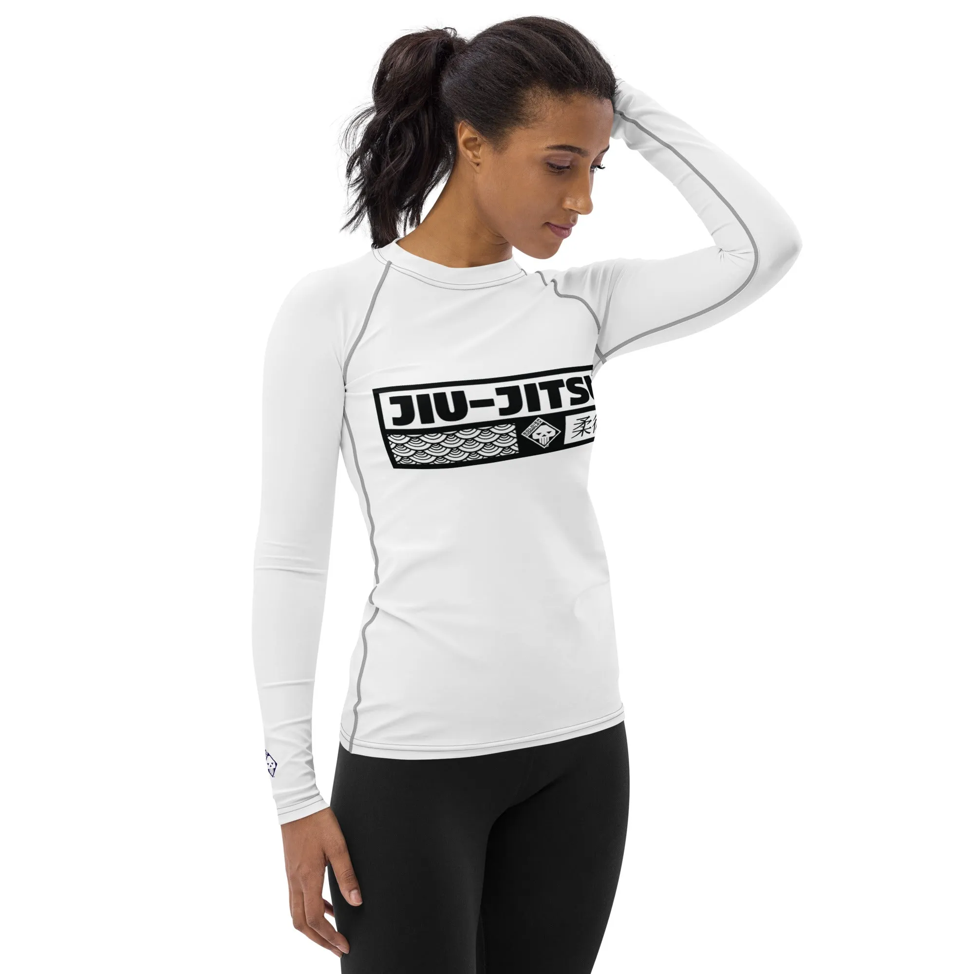 Womens Long Sleeve BJJ Rash Guard - Jiu-Jitsu 016 - Snow