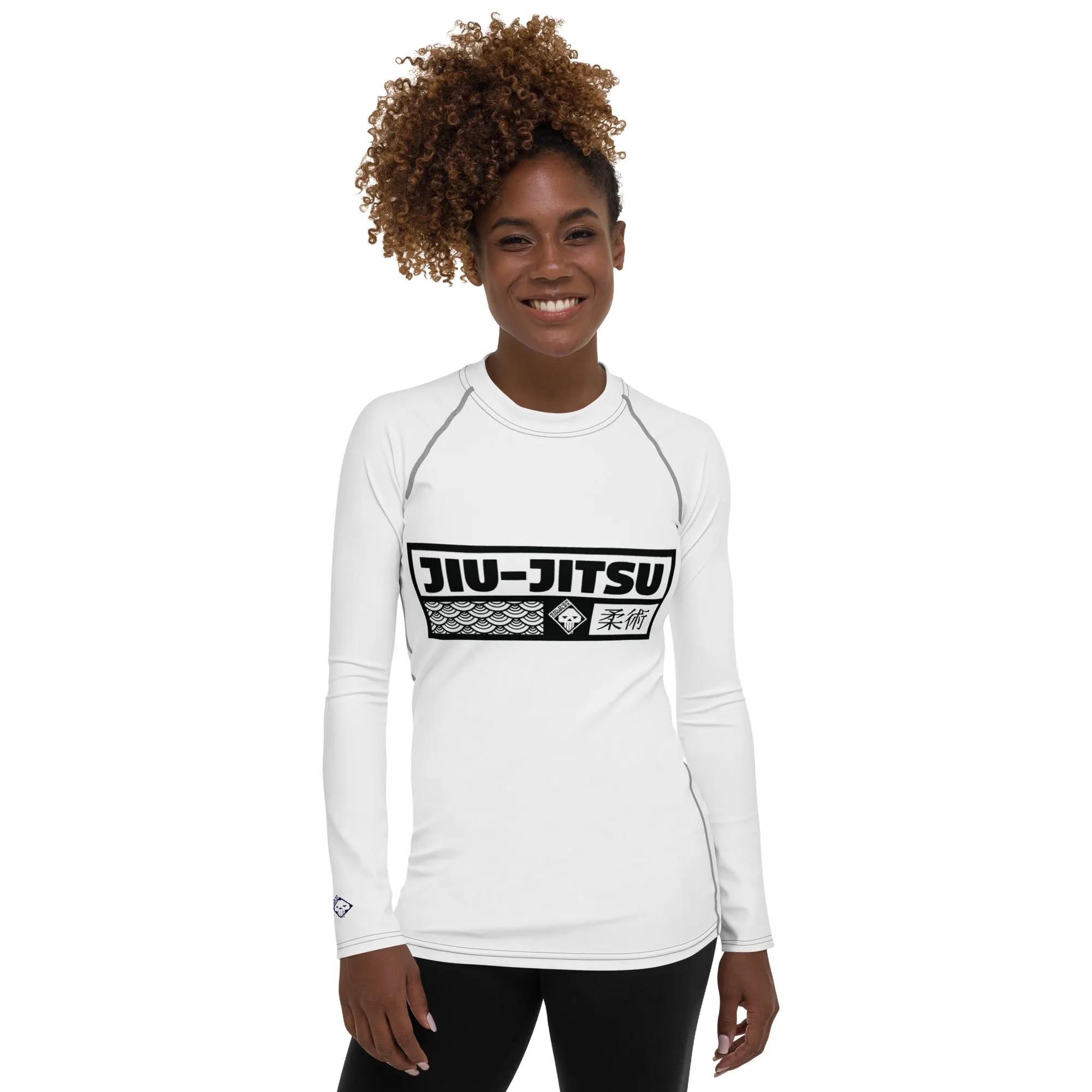 Womens Long Sleeve BJJ Rash Guard - Jiu-Jitsu 016 - Snow