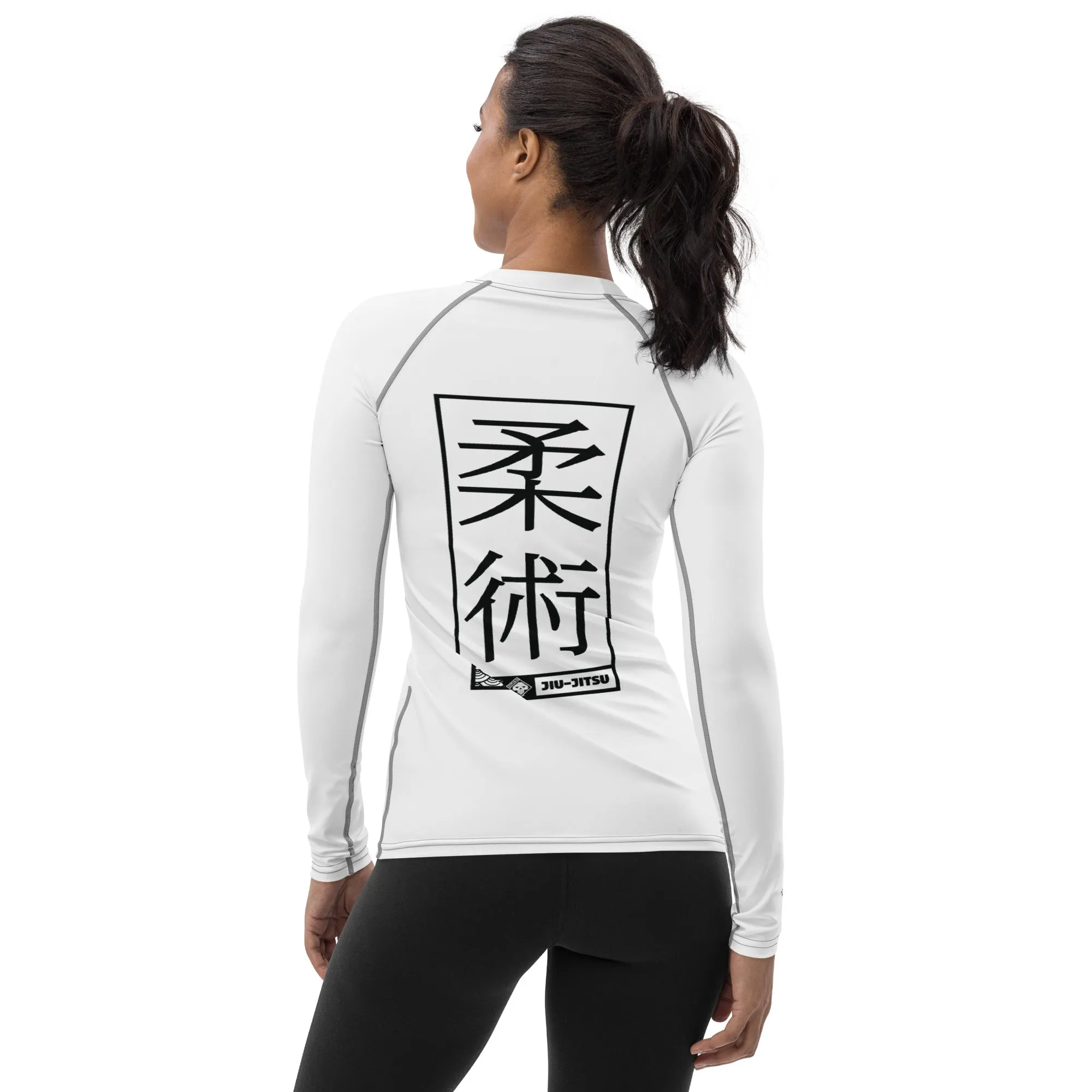 Womens Long Sleeve BJJ Rash Guard - Jiu-Jitsu 016 - Snow