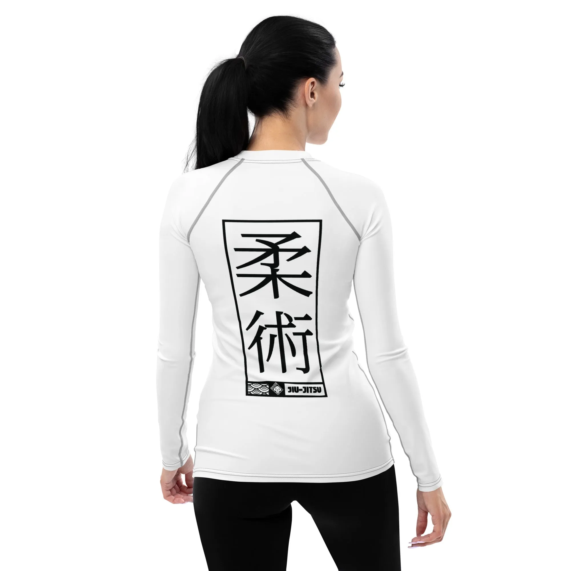 Womens Long Sleeve BJJ Rash Guard - Jiu-Jitsu 016 - Snow