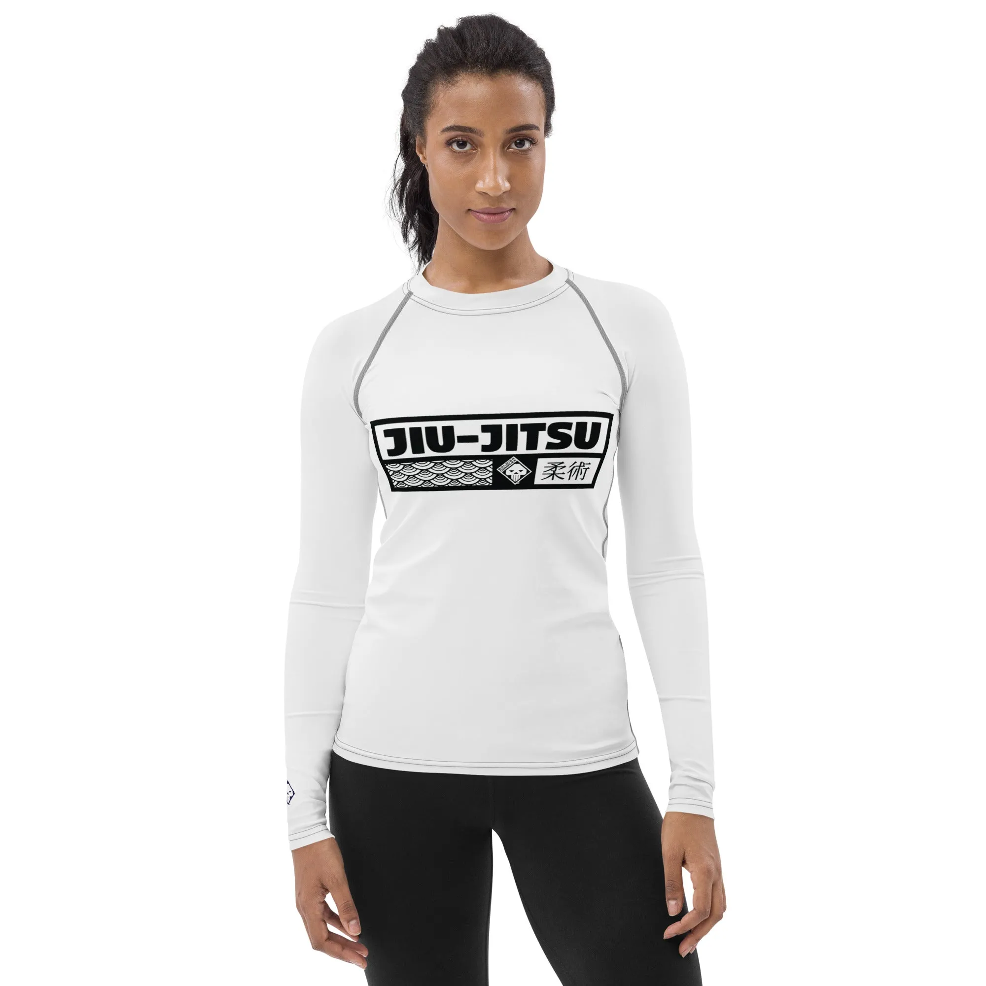 Womens Long Sleeve BJJ Rash Guard - Jiu-Jitsu 016 - Snow